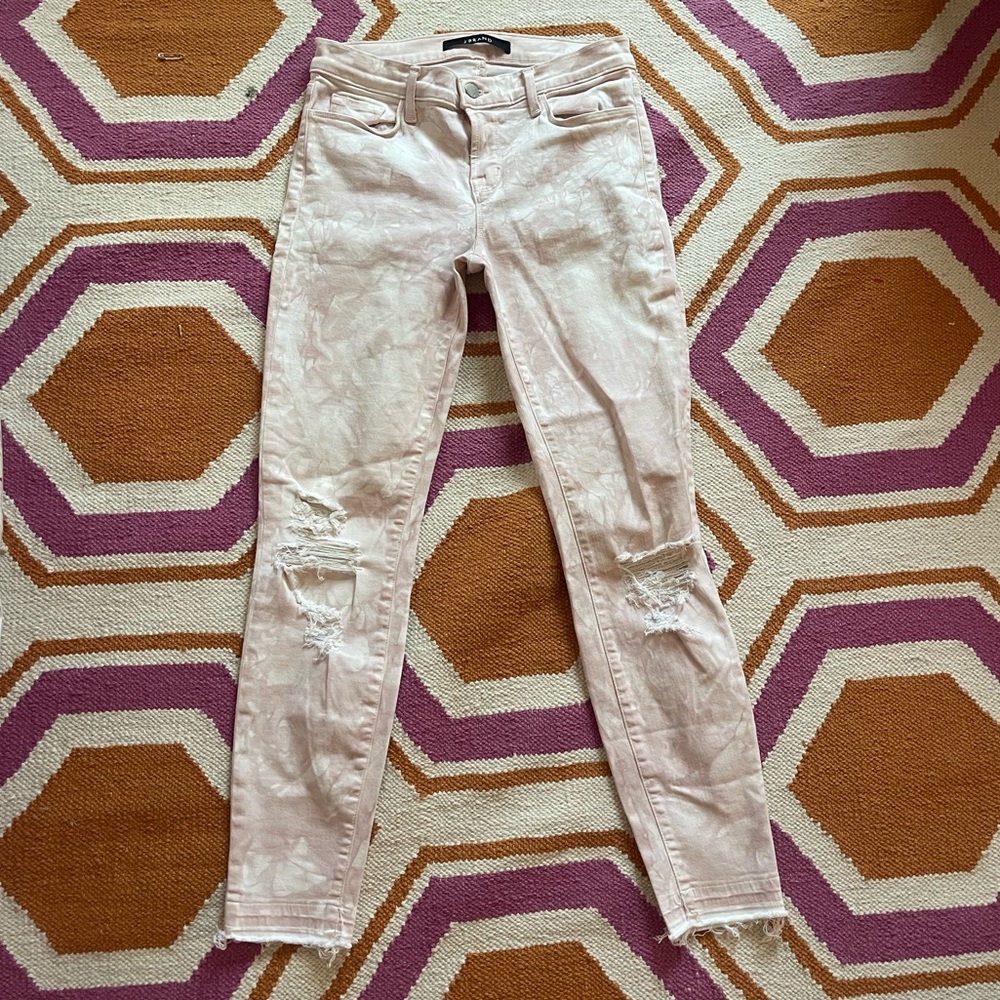Womens J Brand Pink Tie-dye Jeans